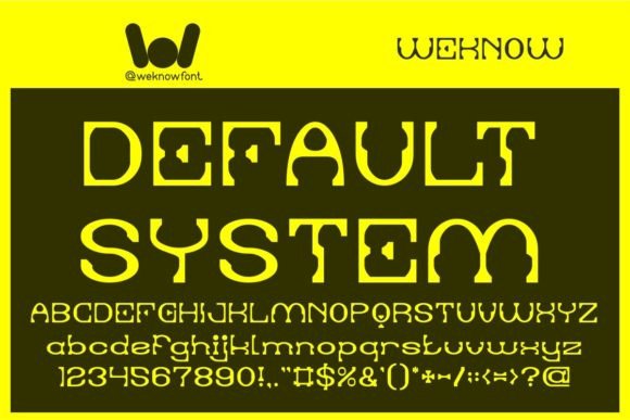 Default System: A Futuristic Techno Display Typeface