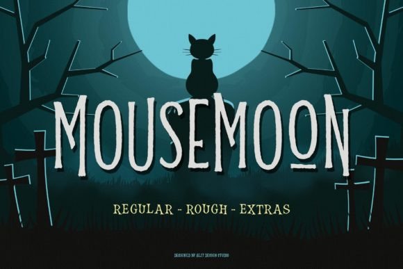 Mousemoon: The Haunted Halloween Display Typeface for Makers